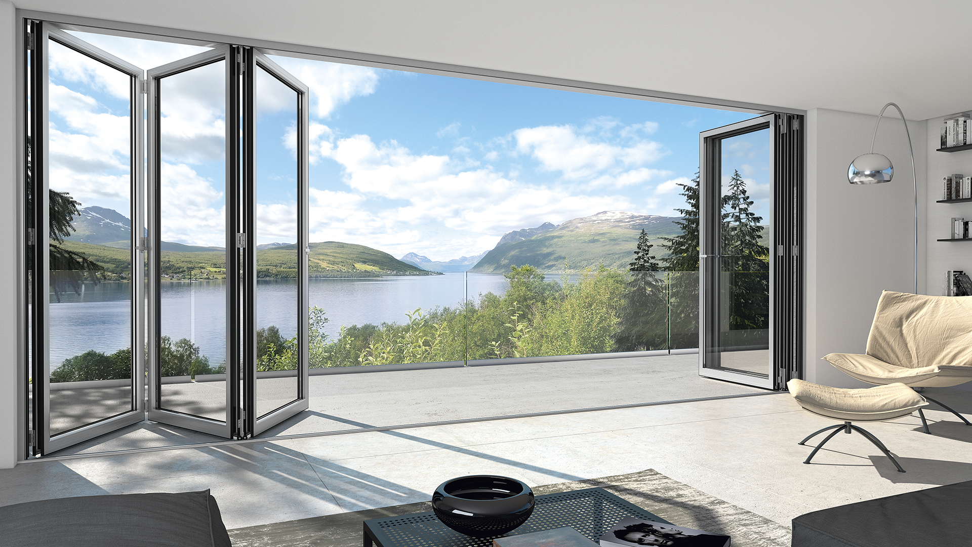 Schüco AS FD 90.HI(大開口 断熱フォールディングドアシステム)