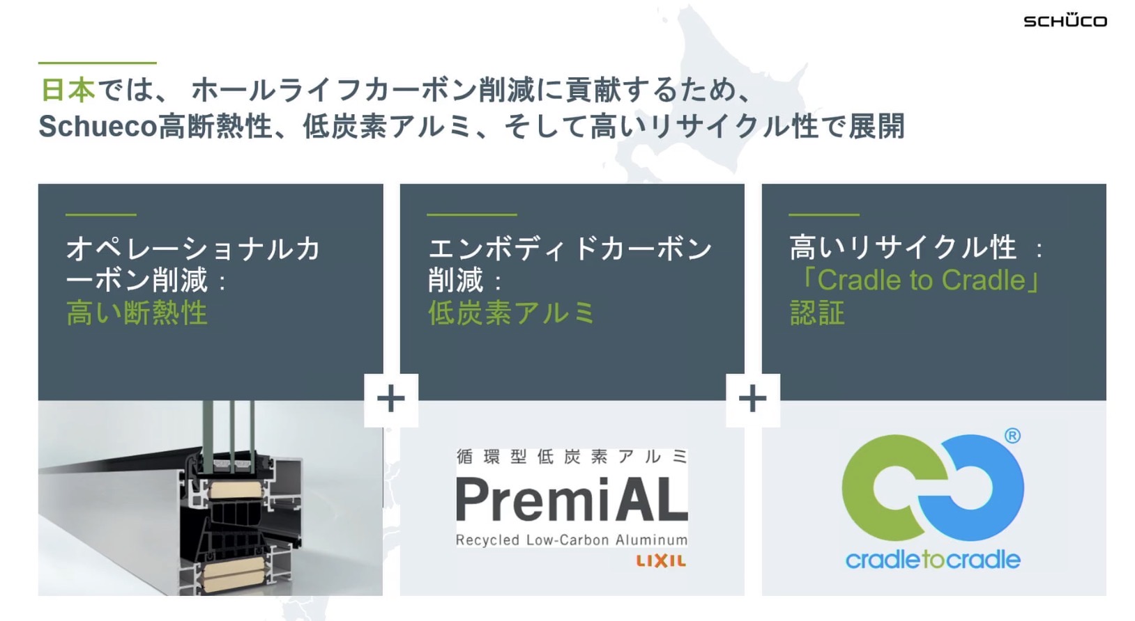 リサイクルアルミを使うサスティナブルなSchüco（シューコー）